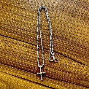 David Yurman Cross 925 silver and gold